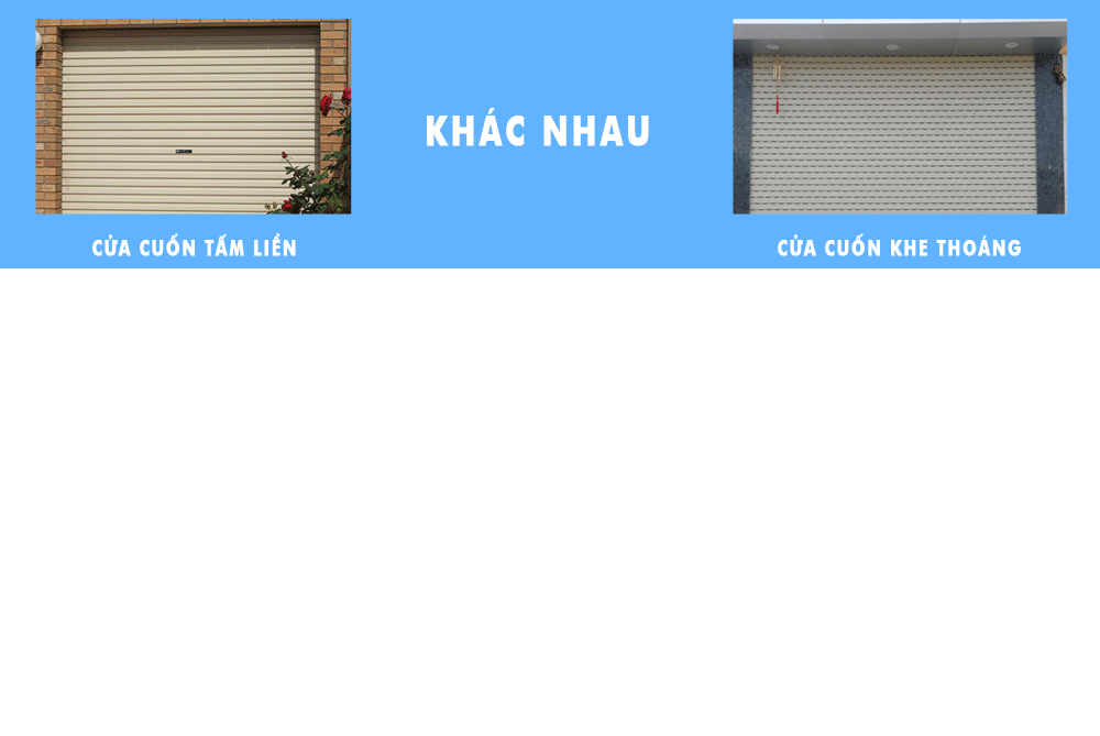 điểm khác nhau giữa cửa cuốn tấm liền và cửa cuốn khe thoáng