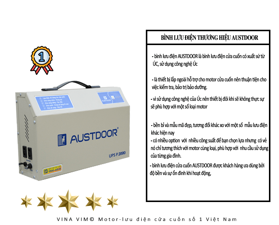 bình lưu điện cửa cuốn austdoor