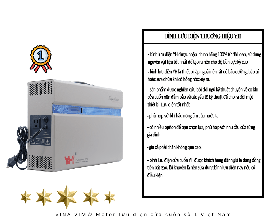 bình lưu điện cửa cuốn YH