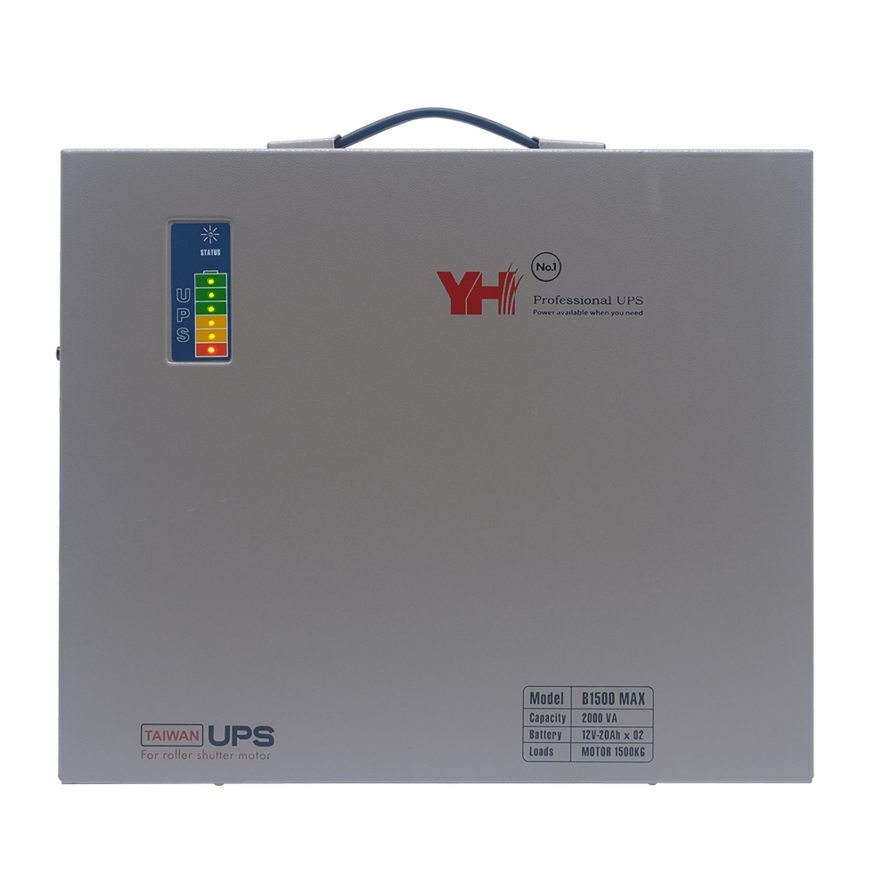 mặt trước bình lưu điện cửa cuốn yh b1500max